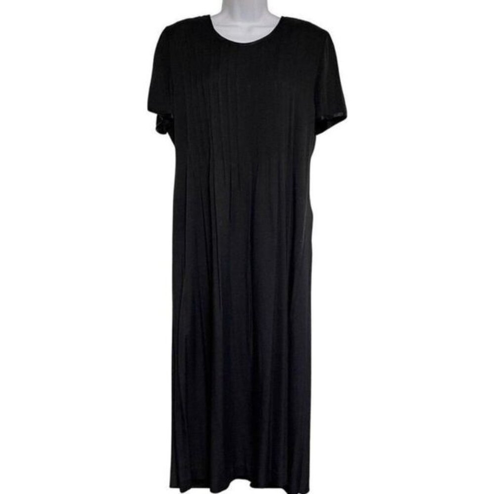 Vintage Jeffrey & Dara by Linda Hutley Maxi Dress Size 12 Short Sleeve Black - Picture 2 of 12